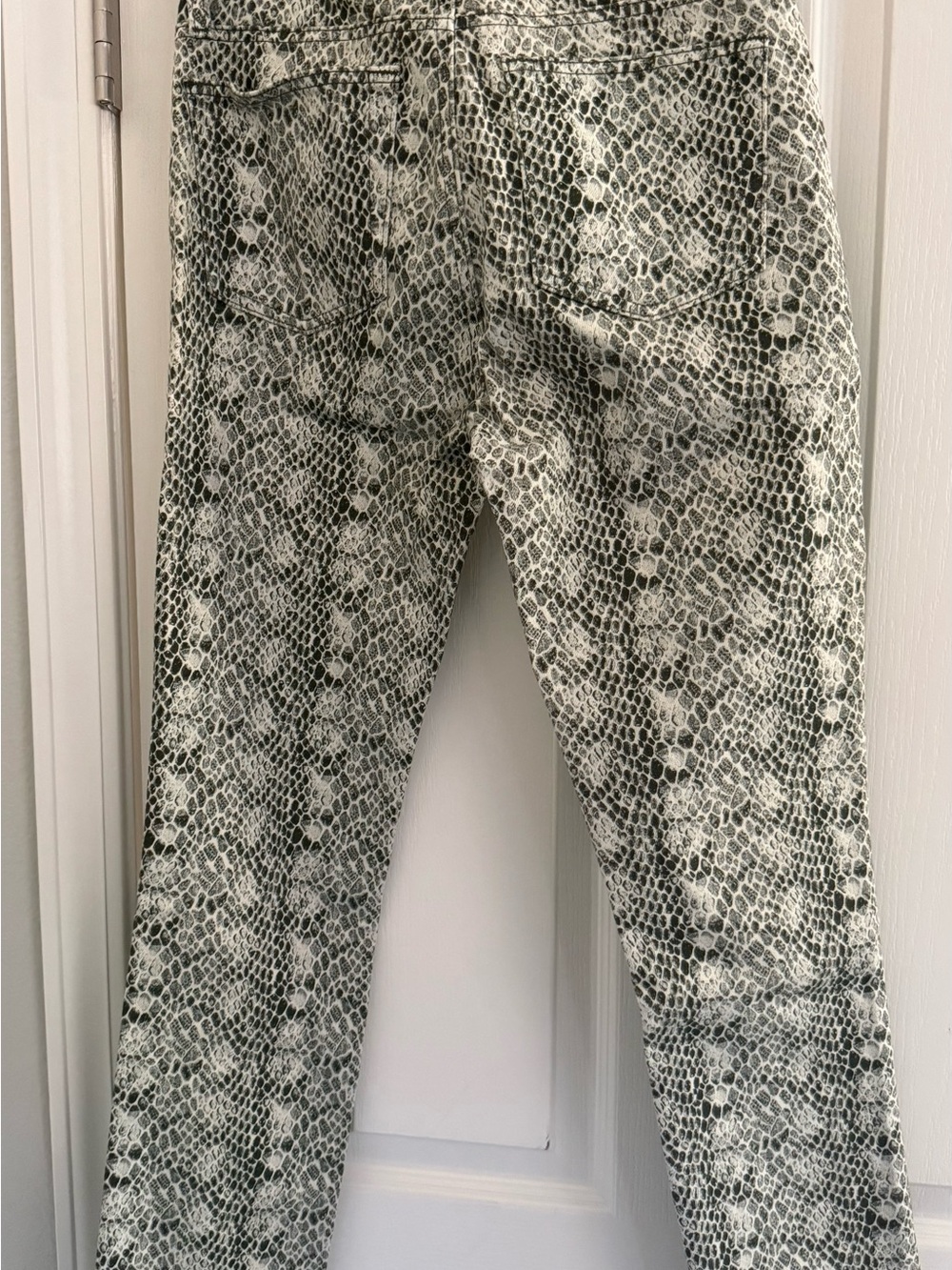 AG Adriano Goldschmied Snake Print Jeans in Black and White